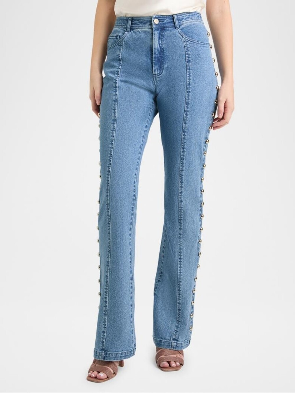 Cinq A Sept Shailene Studded Flare Jeans - Picture 2 of 4